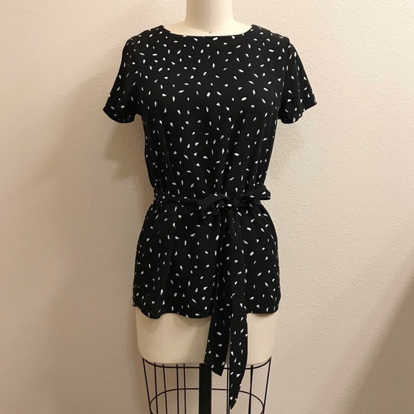 Anthropologie Tops - Final Touch Printed Rayon Self Tie Waist Blouse